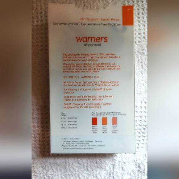 Warners Underwire Unpadded | Minimizer for Full Shaping [Black] - Picture 5 of 6